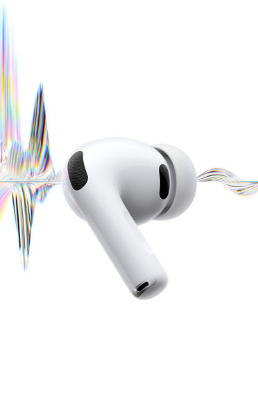 AirPods Pro 3, bijele boje, mikrofon za poništavanje buke, silikonska kapica, kratka drška