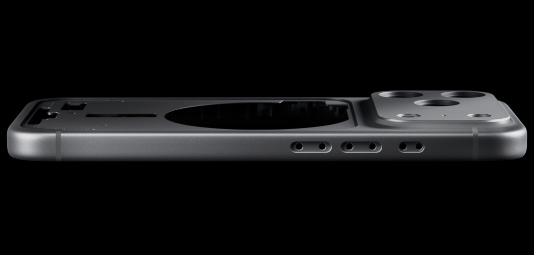 iPhone 17 Pro, eksterior belakang, penutup unibody aluminium tangguh