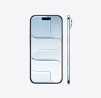 iPhone Air, etupuoli, taivaansinisen värinen, Dynamic Island keskellä yläreunassa, sivupinta, erittäin ohut profiili, sivupainike, Kamerasäädin-painike