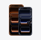 iPhone 17 Pro Max, etupuoli, kosminen oranssi, iPhone 17 Pro, etupuoli, mustansininen